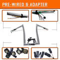 32MM Prewired Handlebar for Harley FLHRC Classic (2008–2013) 12" 14" 16" Rise