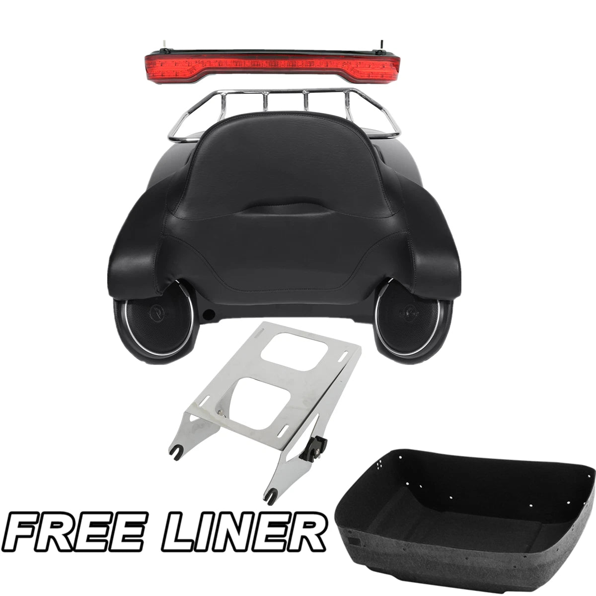Trunk Backrest Rack Light Speaker Mount for Harley Touring (2014–2026)