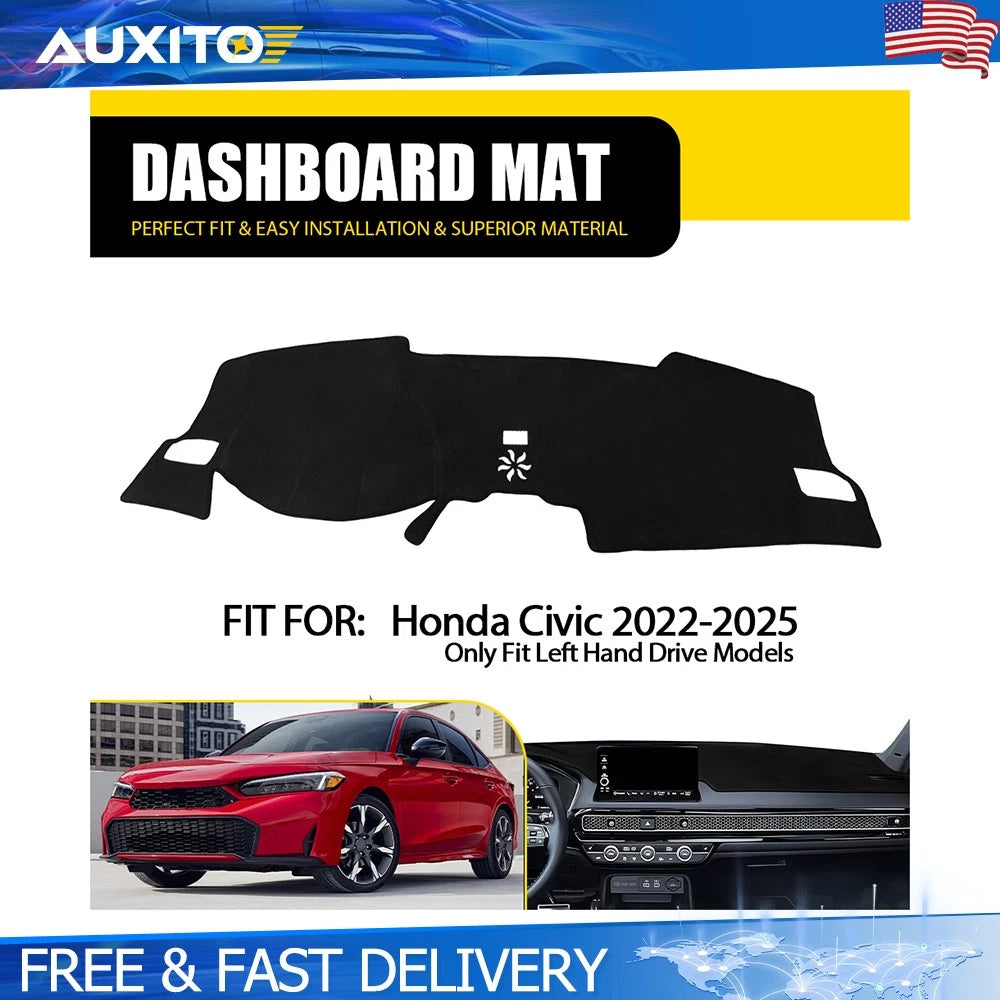 DashMat Dashboard Cover Pad for Honda Civic (2022–2025) Black