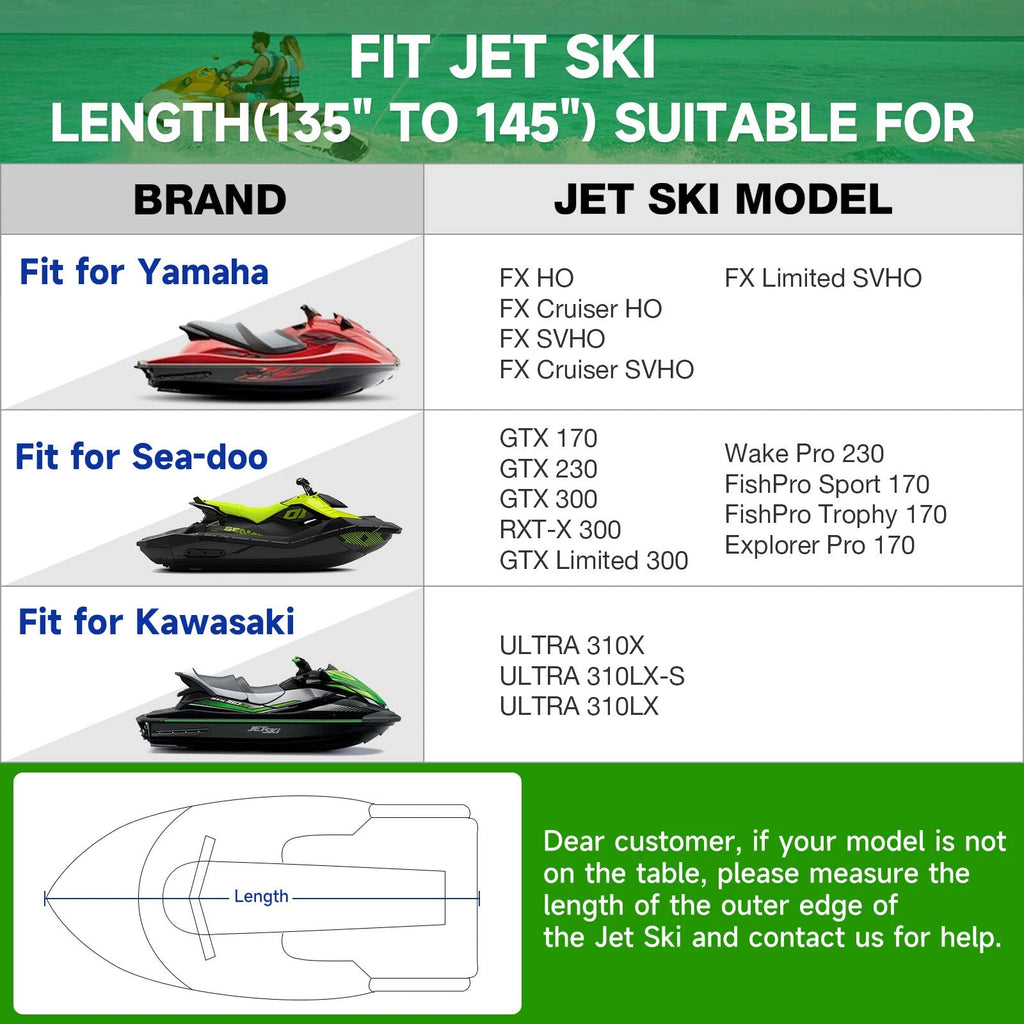 Heavy Duty Jet Ski Cover for Kawasaki Ultra 310LX 310X (2013–2023)