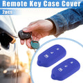 2X Remote Key Fob Case for Toyota 4Runner, Sequoia (4 Button, Silicone, Blue)