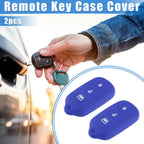 2X Remote Key Fob Case for Toyota 4Runner, Sequoia (4 Button, Silicone, Blue)