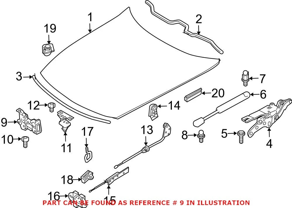 Hood Latch for BMW (2010–2019) 51237016183