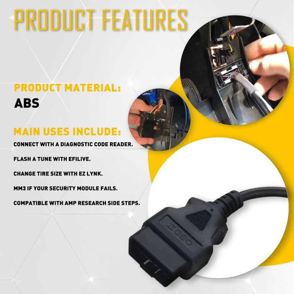 Safety Door Bypass OBD2 Cable for 2018–2023 Dodge Cummins RAM EAX