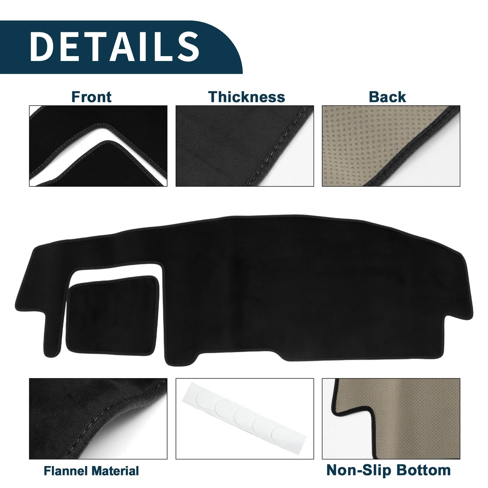 Dashboard Dash Cover Mat for Suzuki Spacia MK54S/MK94S (2015–2023) Black Set of 1
