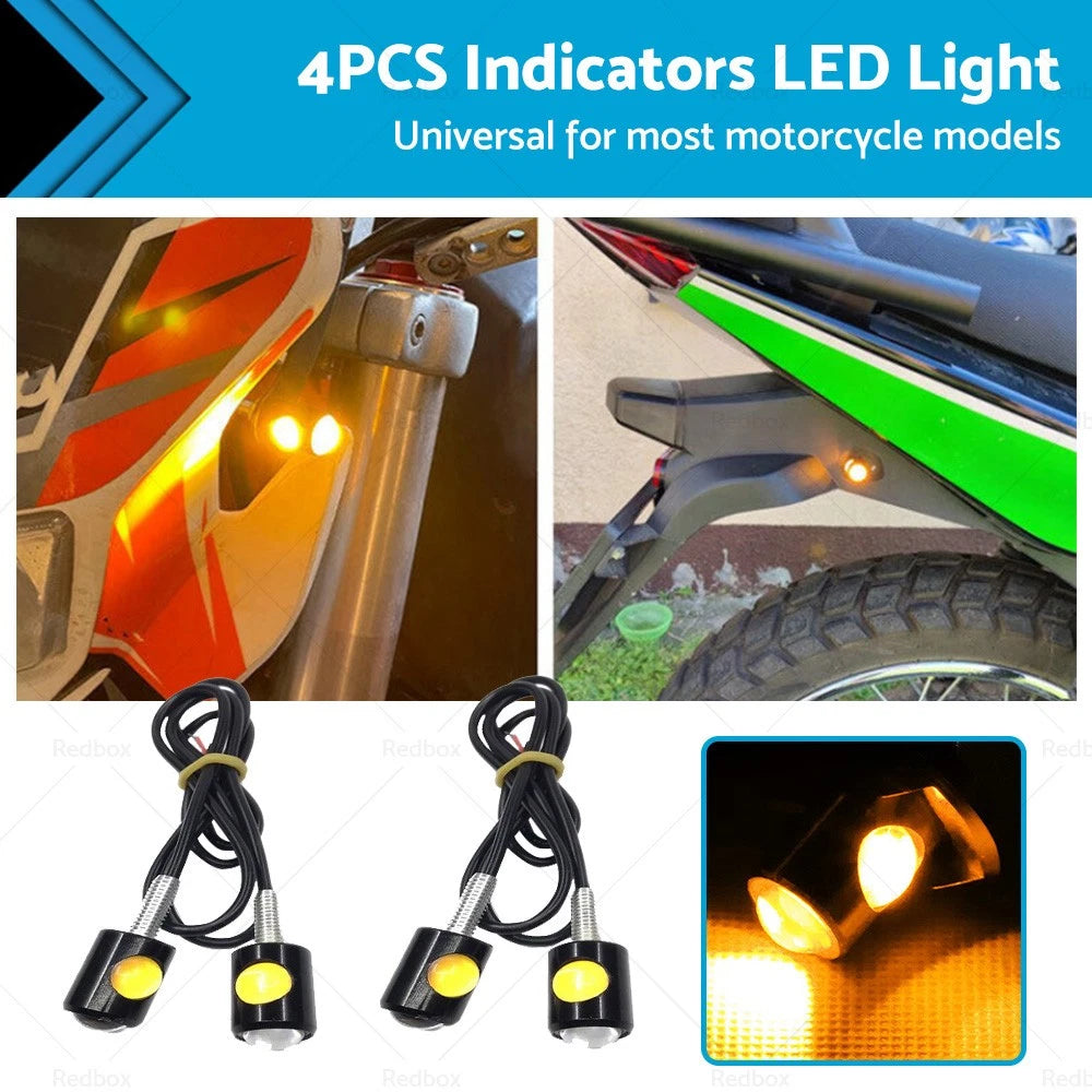 4X Amber LED Turn Signal Light Blinker for Universal Motorcycles