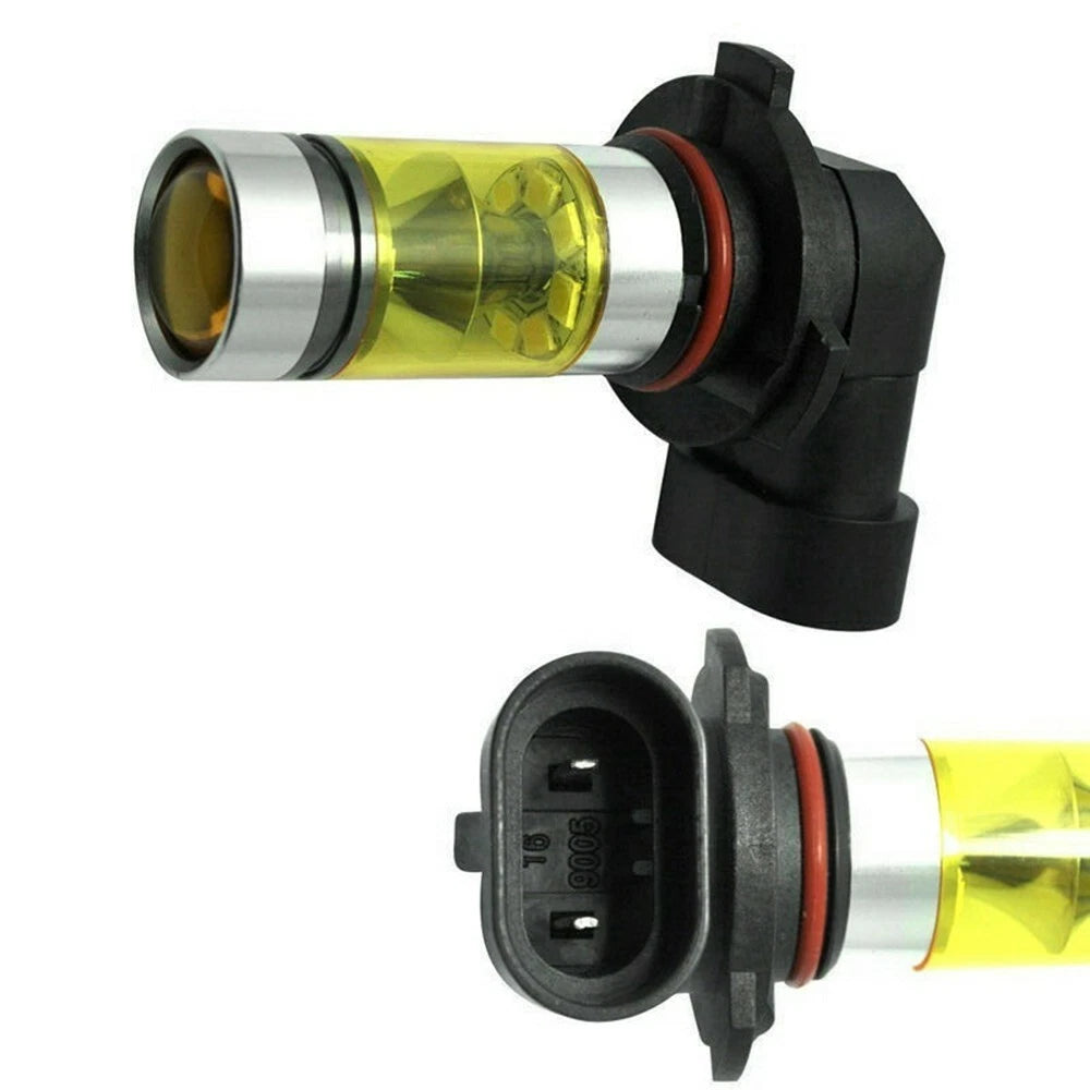 Set of 2 9005 H10 9145 3000K Yellow 100W LED Headlight Fog Light Bulbs