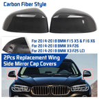 Set of 2 Carbon Fiber Style Side Wing Mirror Caps for BMW F15 X5 F16 X6 X3 X4