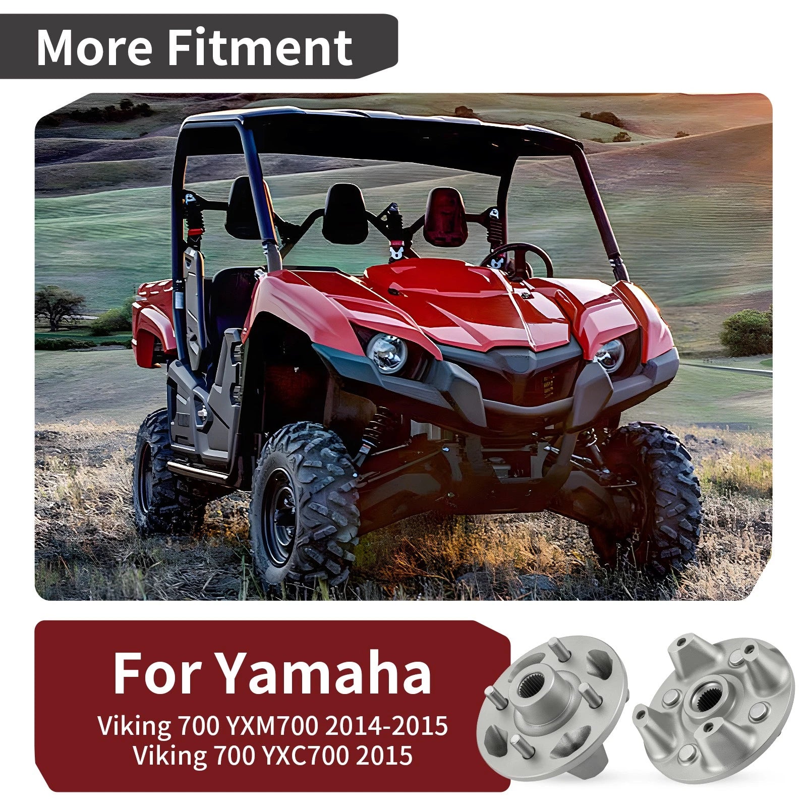 Front and Rear Wheel Hub for Yamaha Viking 700 YXM700 (2014–2015) 1XD-25111-01-00