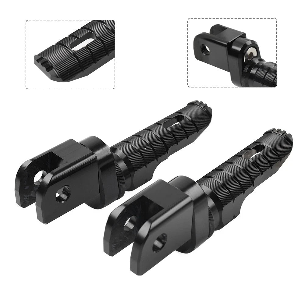 Front Footrests Foot Pegs for Aprilia RSV4 Factory, Tuono 660 (2009–2023) Black