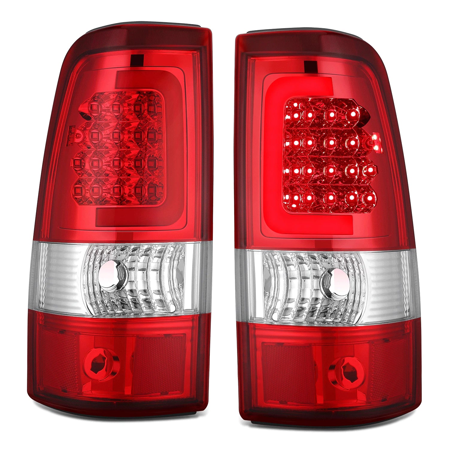 Set of 2 LED C-Tube Bar Tail Brake Light Lamps for Silverado Sierra 1500 (2003–2007)