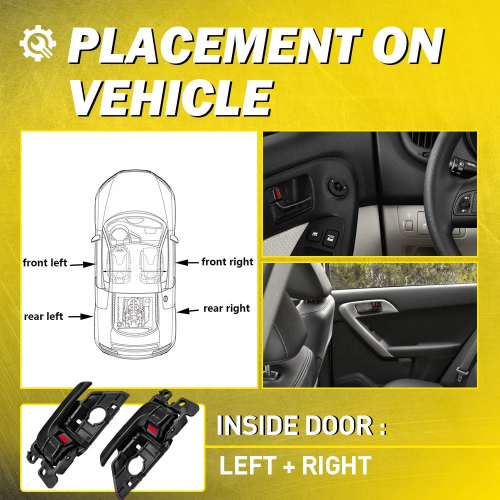 Set of 2 Door Handles for Kia Forte (2010–2013) Black