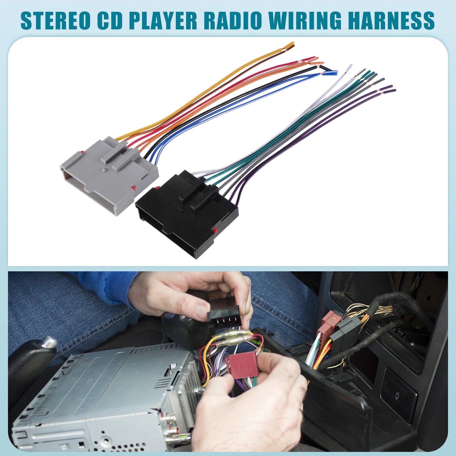 Set of 1 Car Stereo CD Player Receiver Wiring Harness for Ford Crown (1986–2004) 724117875961