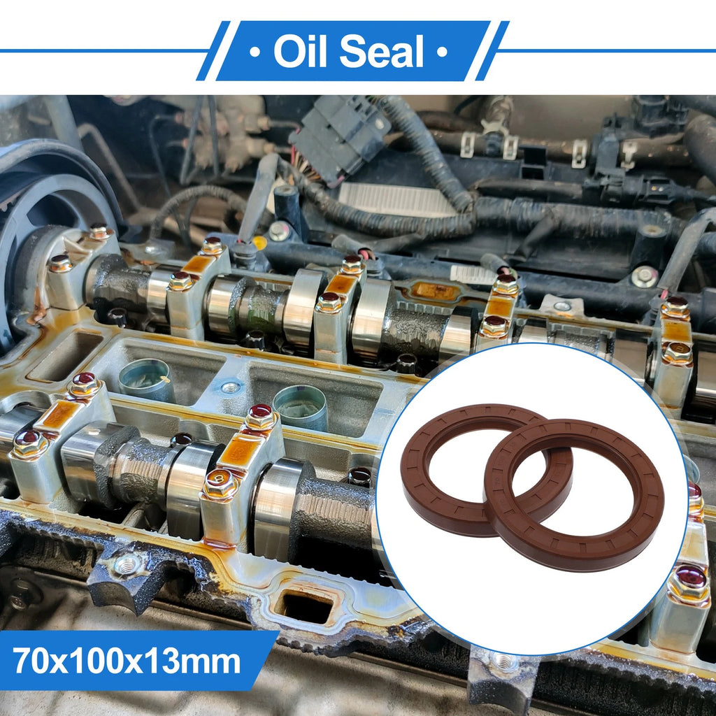 2X Oil Seal Rotary Shaft Seal FKM Rubber 70x100x13mm for Various Models