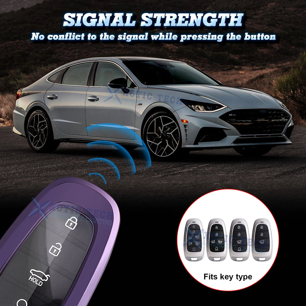 Soft TPU Shockproof Case with Button Key Fob for Hyundai Sonata (2020-2024)