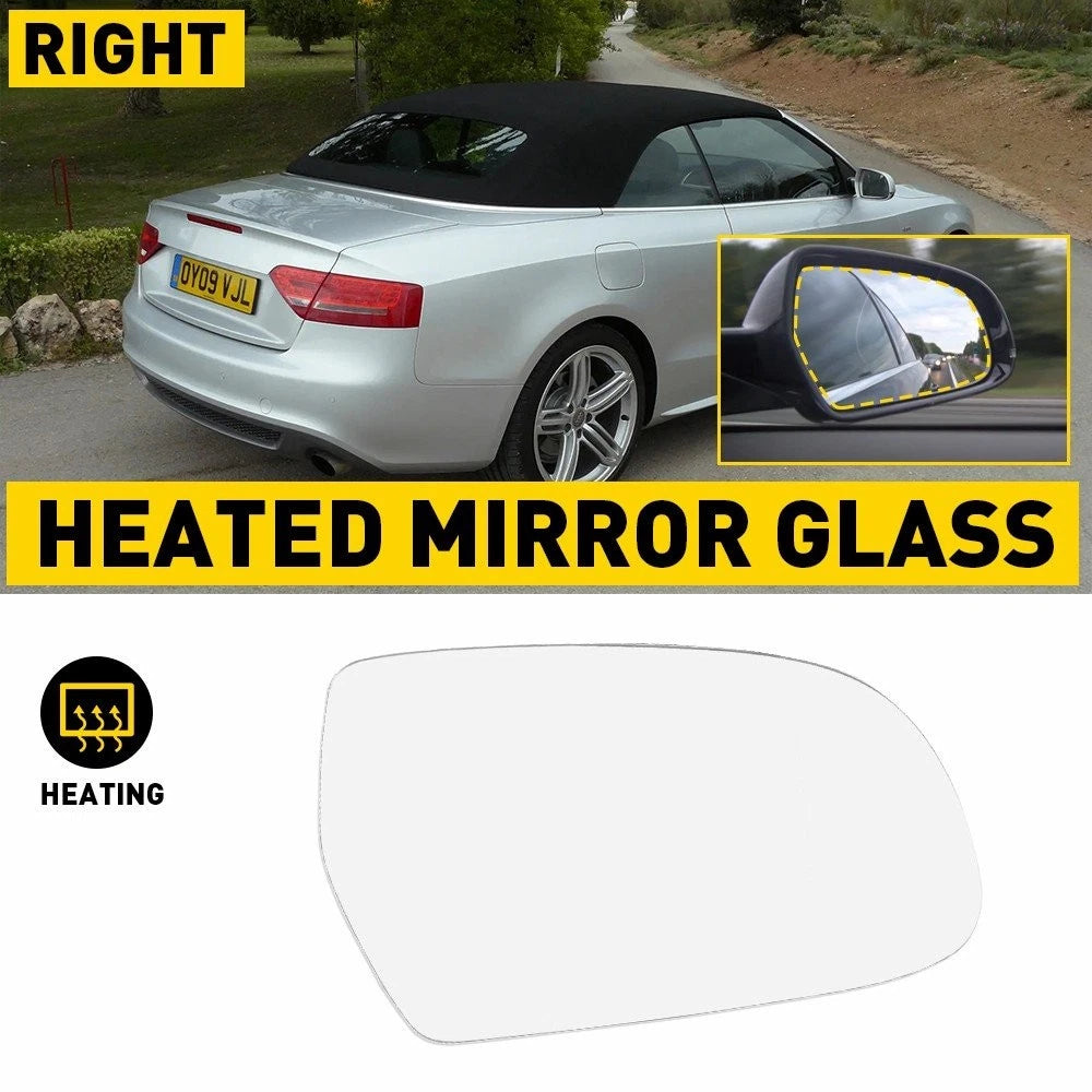Right Side Mirror Glass w/ Heated Backing for Audi A4 A5 Quattro (2011–2016)