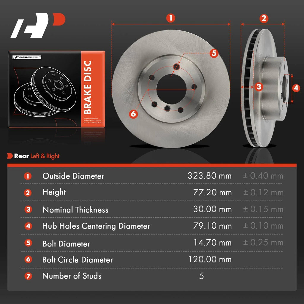 2x Disc Brake Rotors Front for BMW 525i 525xi 528i E60 (2004-2007)