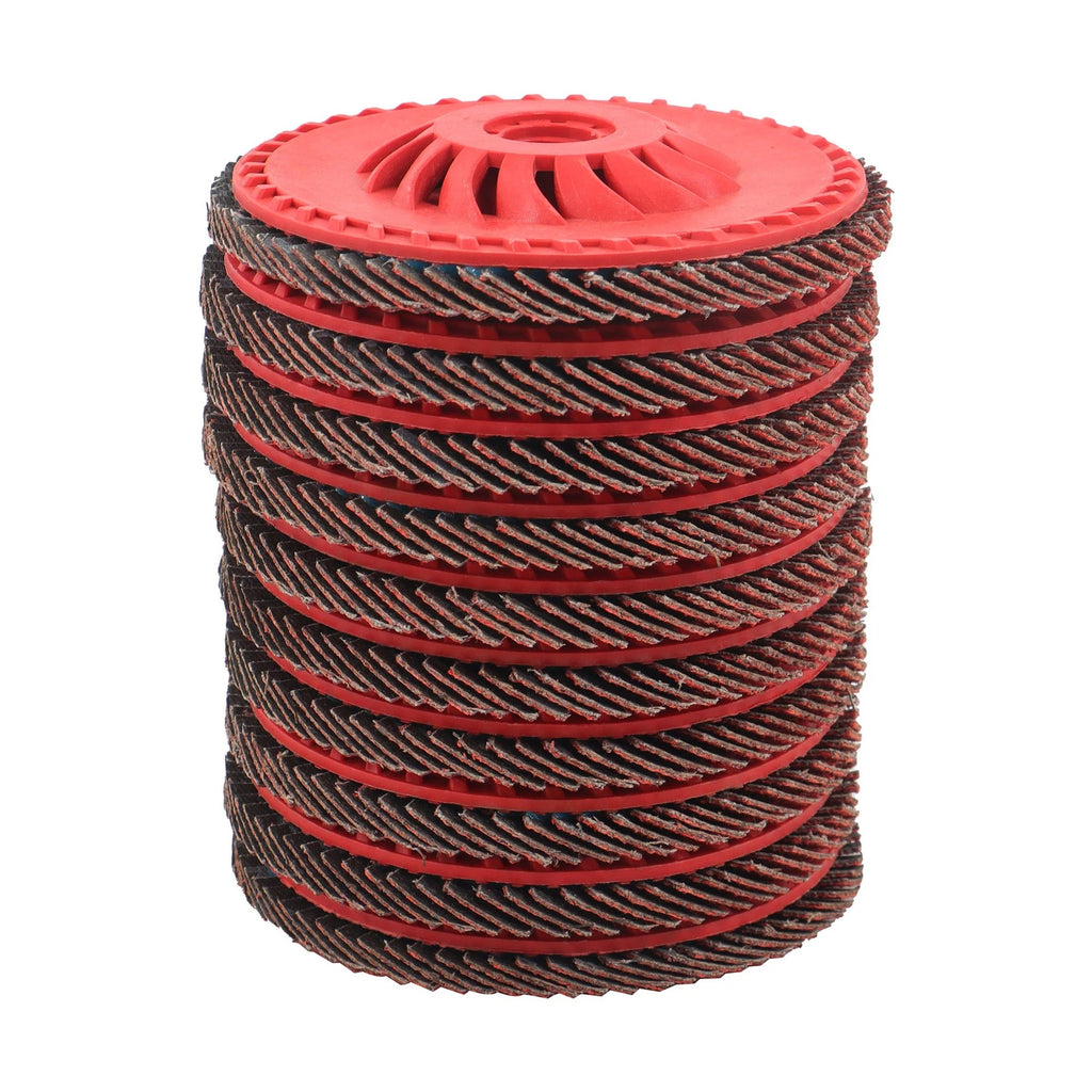 Set of 10 Flap Sanding Discs for Grinding Wheel (40 Grit, Type 29)