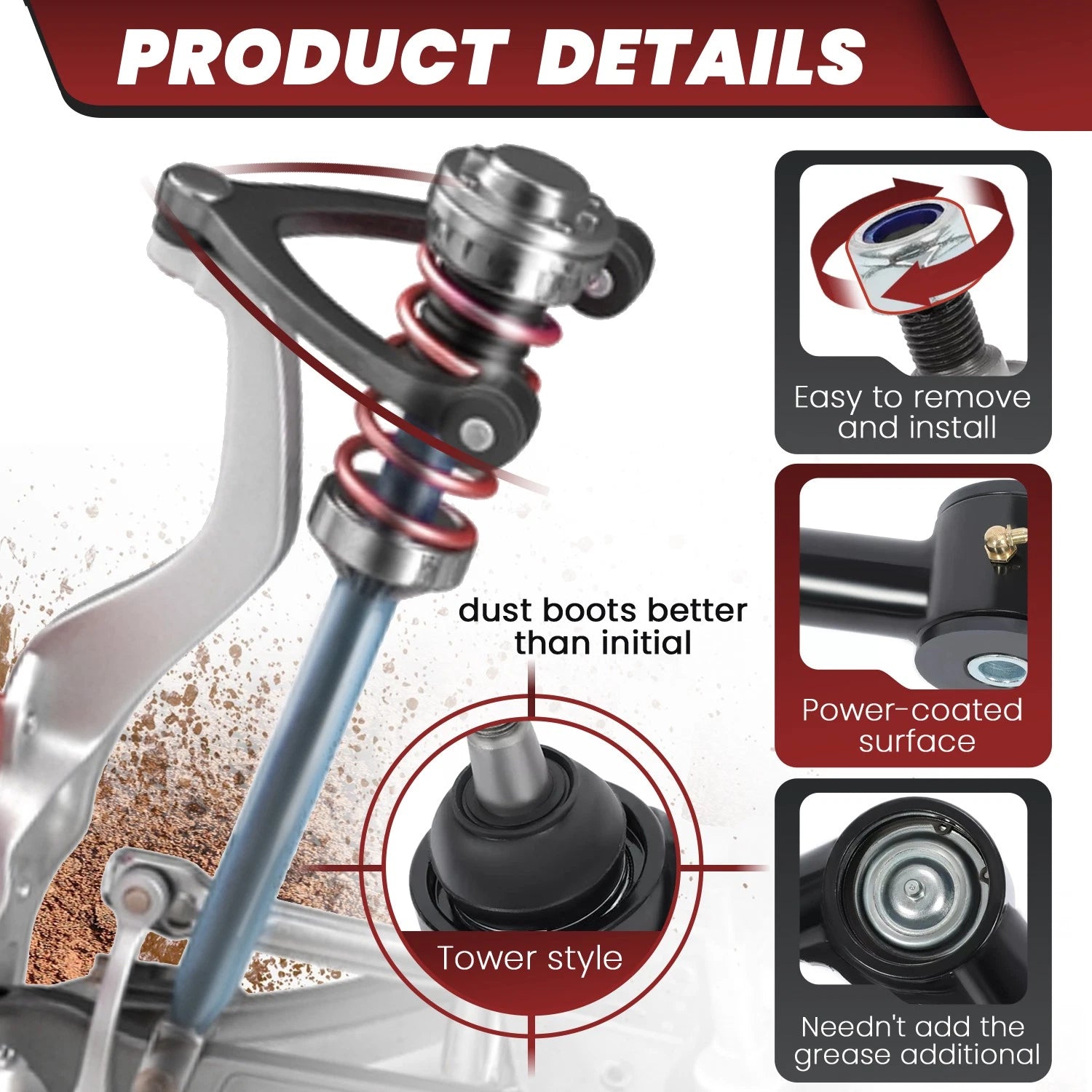 Front Upper Control Arm Kit for Toyota Tacoma (2005–2015) 2-4" Lift