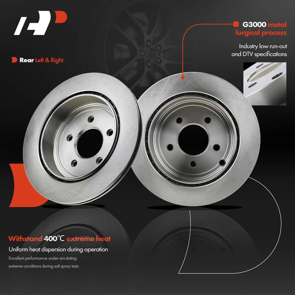 Rear Disc Brake Rotors & Ceramic Pads for Ford Edge Lincoln MKX (2007–2010)