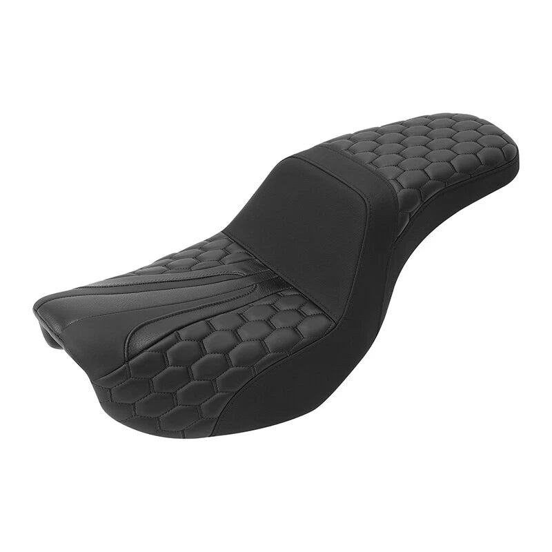Black Driver Passenger Seat for Harley Dyna Street Bob Fat Bob (2006–2017)