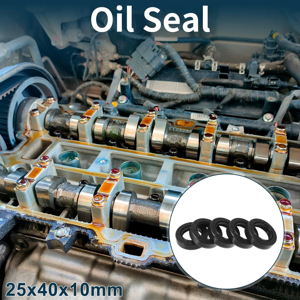 Set of 5 Oil Seal Rotary Shaft Seal NBR Rubber 25x40x10mm
