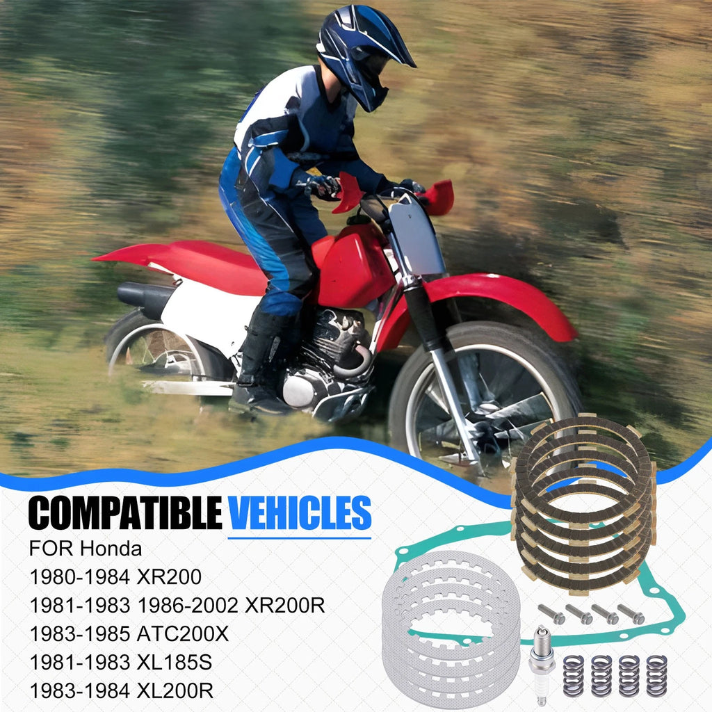 Clutch Kit Heavy Duty Springs & Gasket for Honda XR200R (1981–2002)