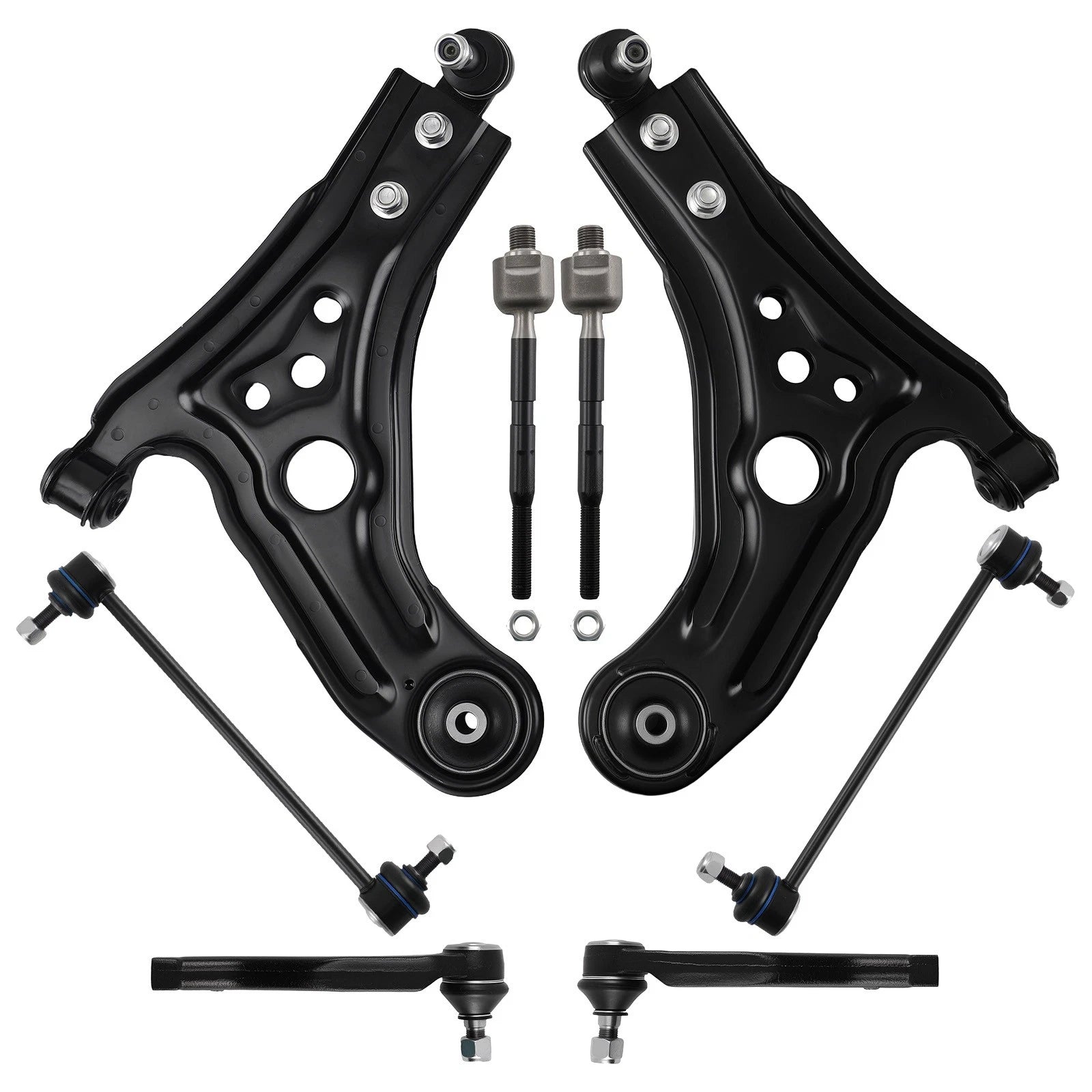 8x Front Suspension Control Arms Tie Rod Ends for Chevrolet Aveo (2004–2011)