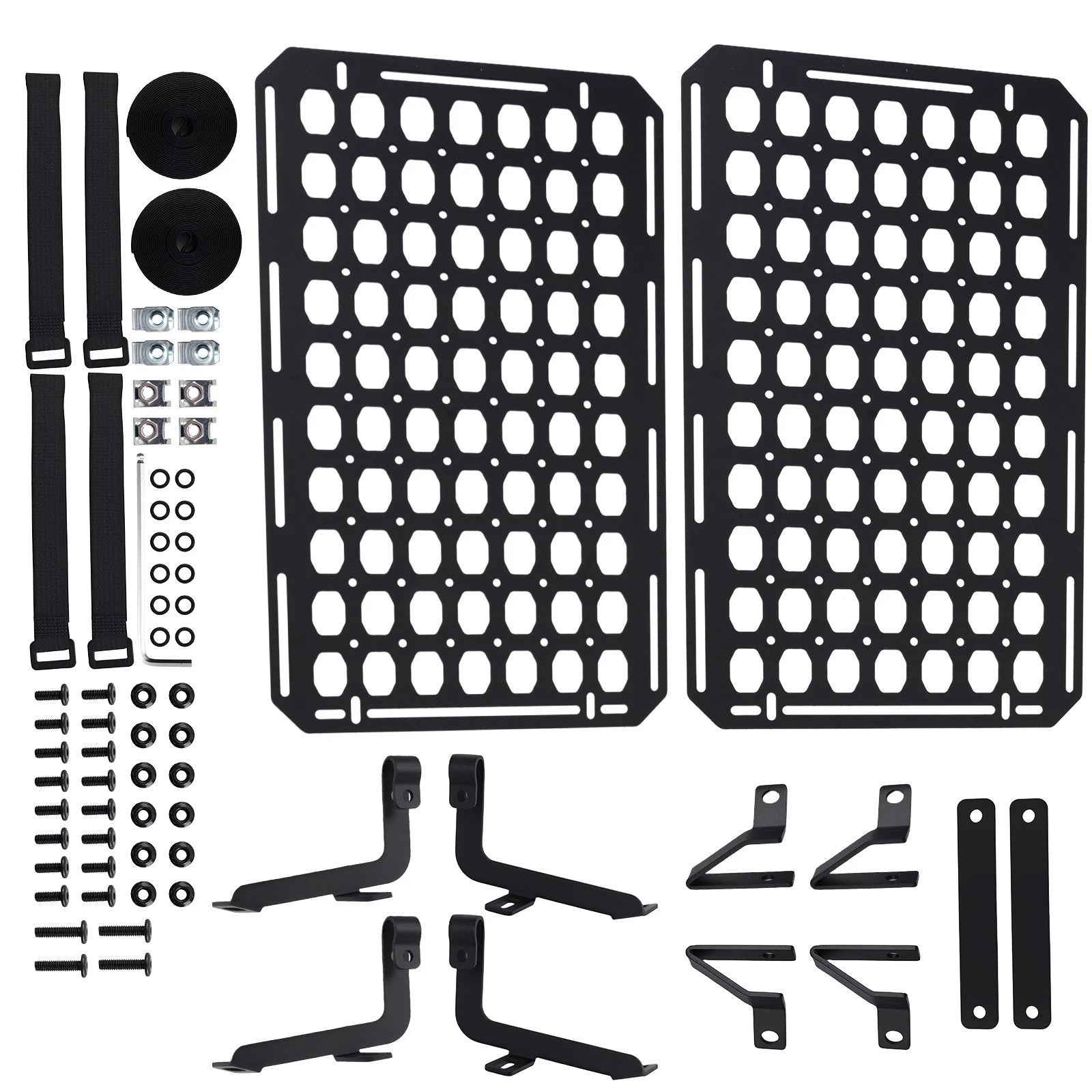 Rear Bed Molle Rack for Ford F250/F350/F450 (2017–2024) Storage Panel Black
