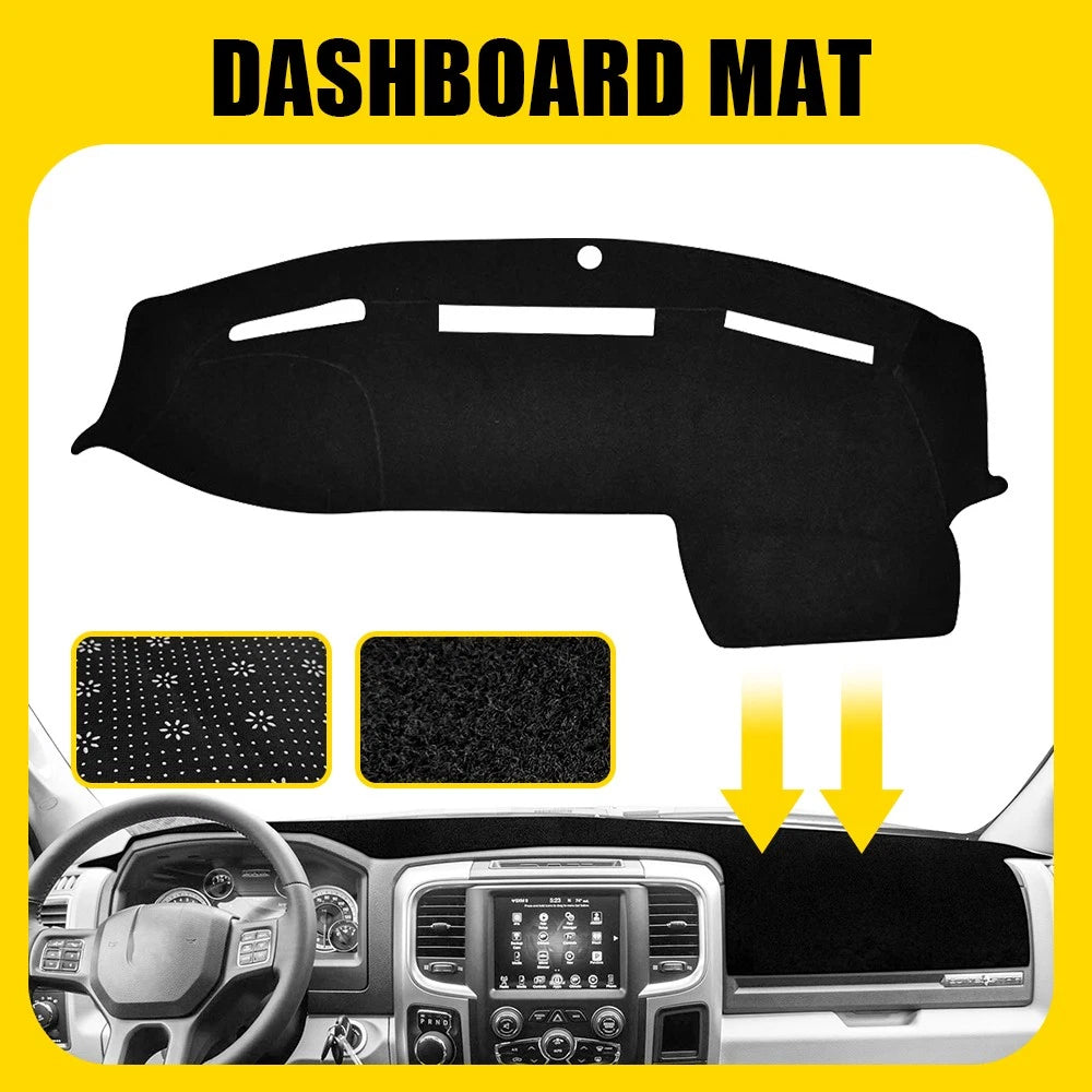Anti-Slip Dashboard Cover Pad for Dodge Ram 1500 (2010–2018) Black