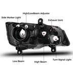 Left Driver Side Headlight for Dodge Grand Caravan, Town & Country (2011-2020)
