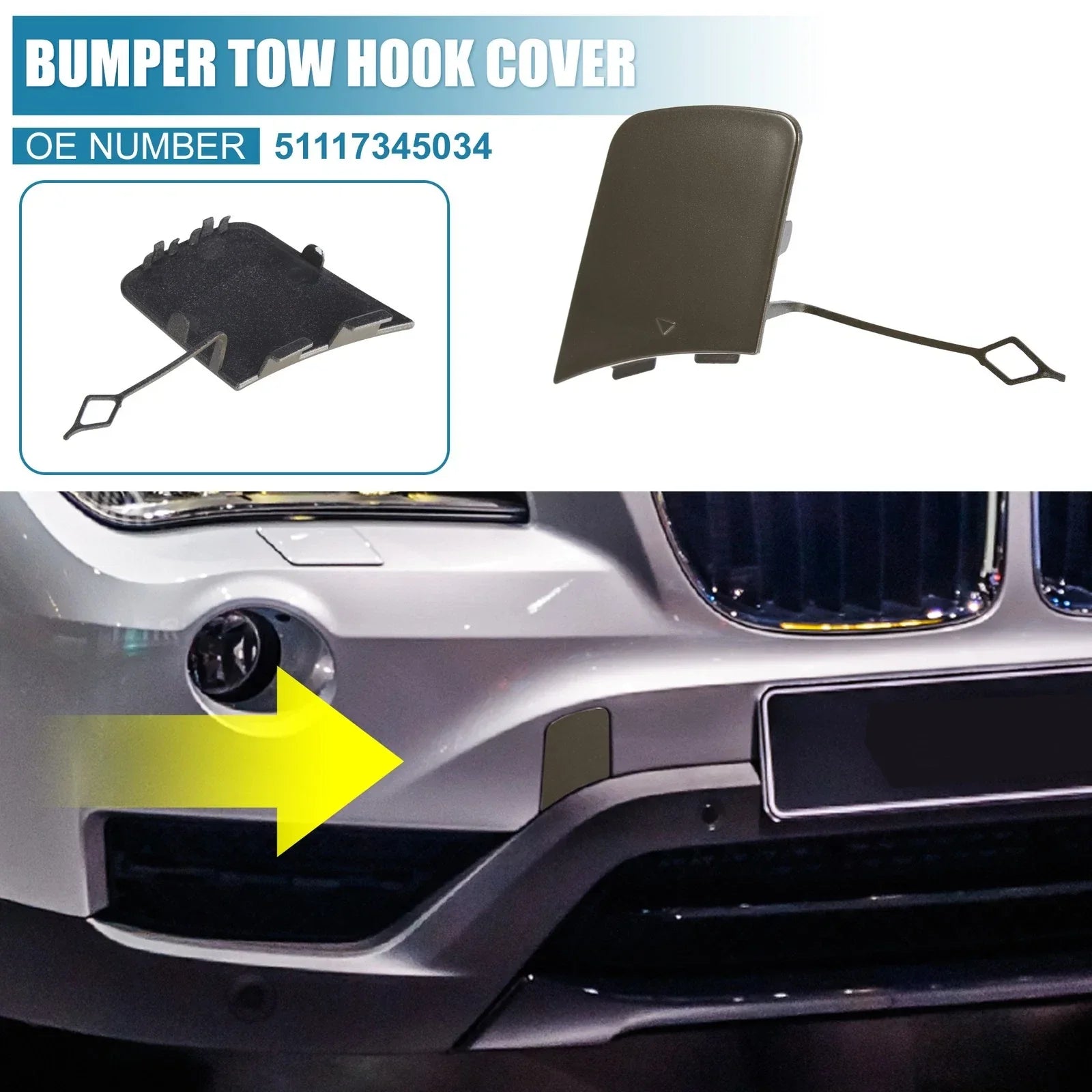 Front Bumper Tow Hook Cover for BMW X1 Brown (2012 - 2015)