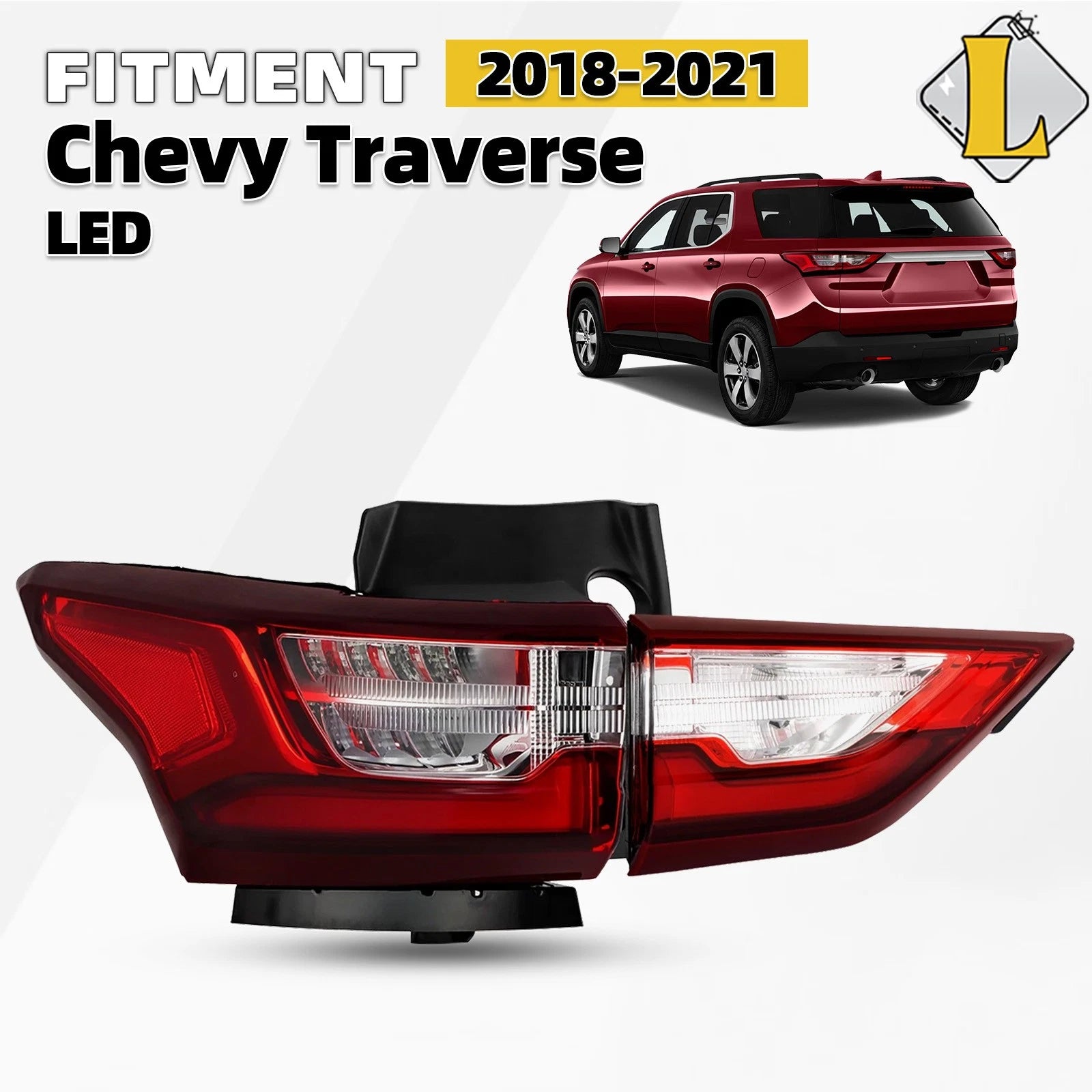 LED Tail Light Inner & Outer for Chevy Traverse (2018–2021) Left Driver Side