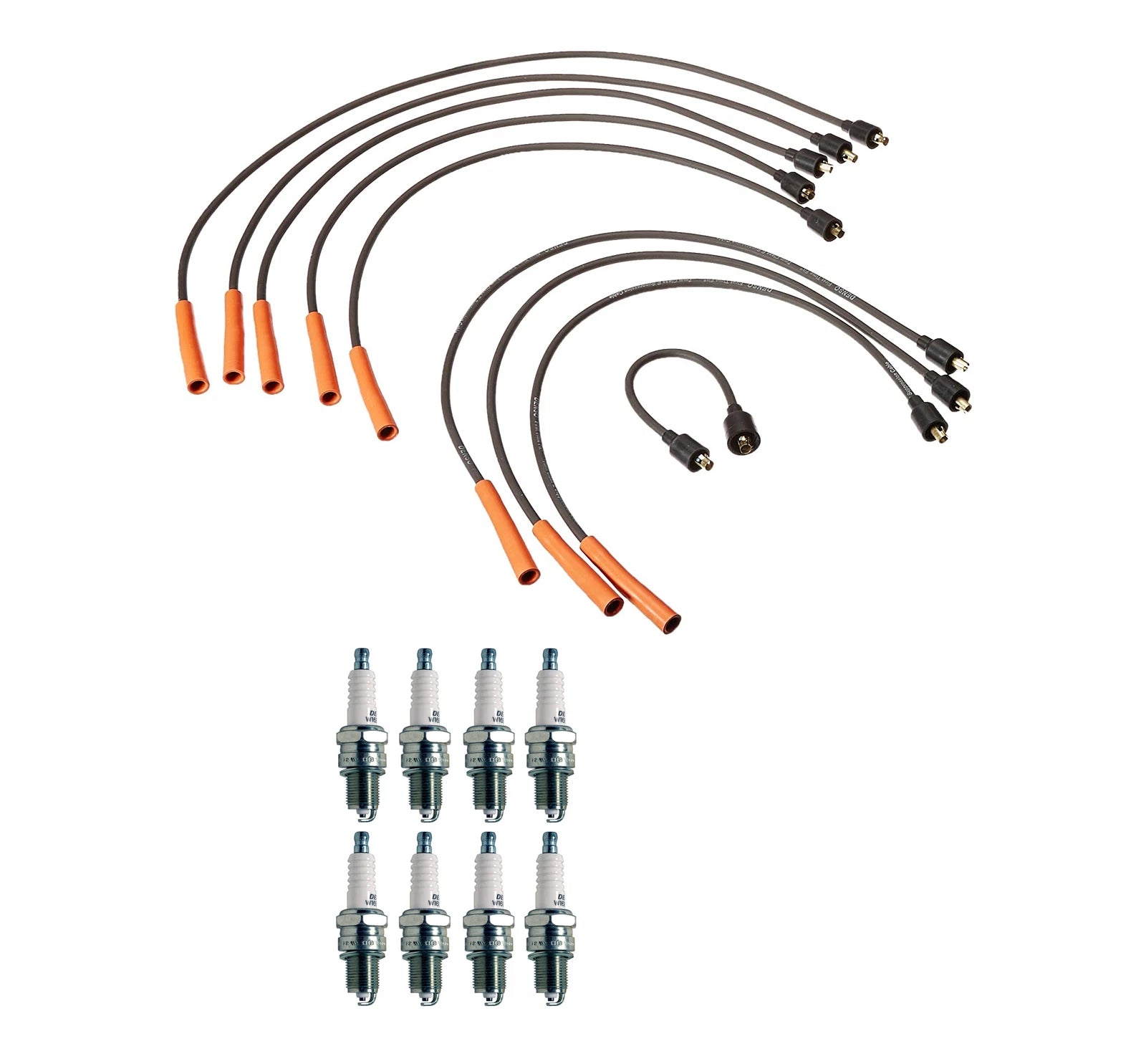 Denso 7mm Wire Set & 8 U-Groove Spark Plugs Kit for Dodge Plymouth V8