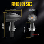 Black Mini Bullet Amber Turn Signal Lights for Motorcycle (PY)