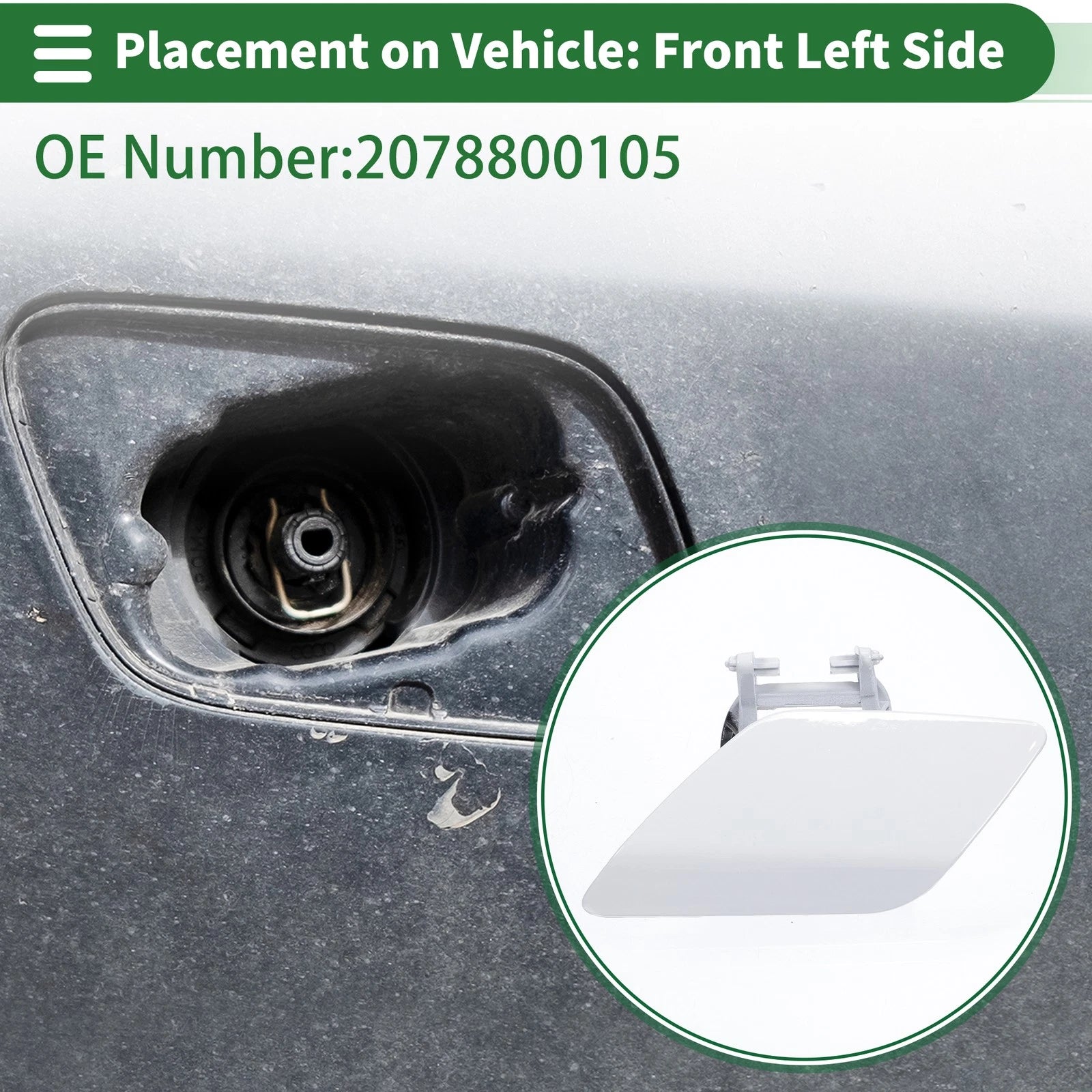 Bumper Headlight Washer Nozzle Cover Cap for Mercedes-Benz E550 (2007–2009)