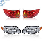 Set of 2 Red Tail Lights & Halogen Headlights for Toyota Corolla (2009–2010)