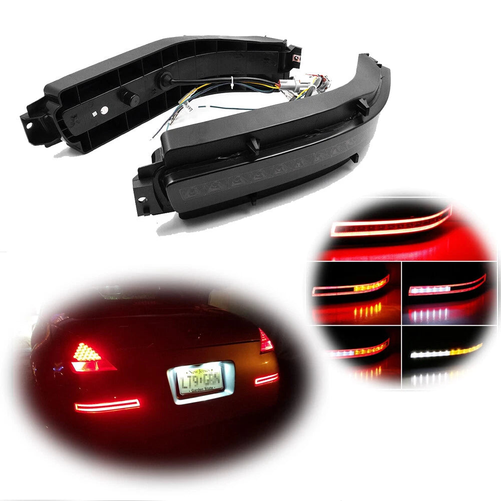 2X Smoked LED Turn Signal Sequential Backup Brake Lamp for Nissan 350Z (2003–2009)