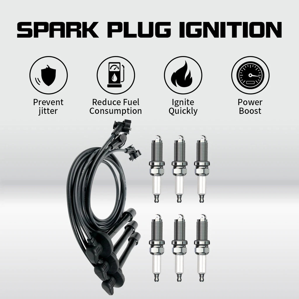 3 Spark Plug Wires + 6 Plugs for Toyota 4Runner T100 Tacoma Tundra (1995–2004)