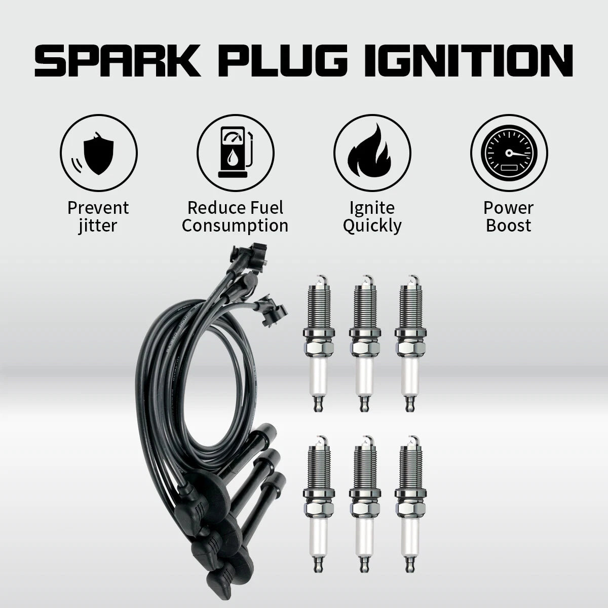 3 Spark Plug Wires + 6 Plugs for Toyota 4Runner T100 Tacoma Tundra (1995–2004)