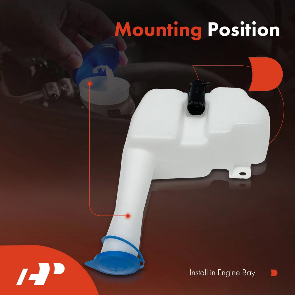 Windshield Washer Fluid Reservoir Tank with Cap and Pump for Toyota Tercel (1990–1994)
