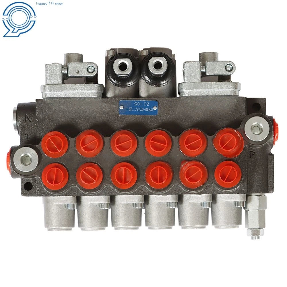6 Spool Hydraulic Control Valve for Backhoe with 2 Joysticks