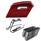 Red Hard Saddlebags & Conversion Bracket for Harley Softail FLSTF (1989–2017)