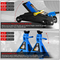 2 Ton Low Profile Hydraulic Floor Jack + Ratchet Stands for Truck SUV