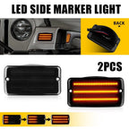 Smoked Amber LED Side Mirror Marker Signal Lights for Jeep Wrangler TJ (1997–2006)