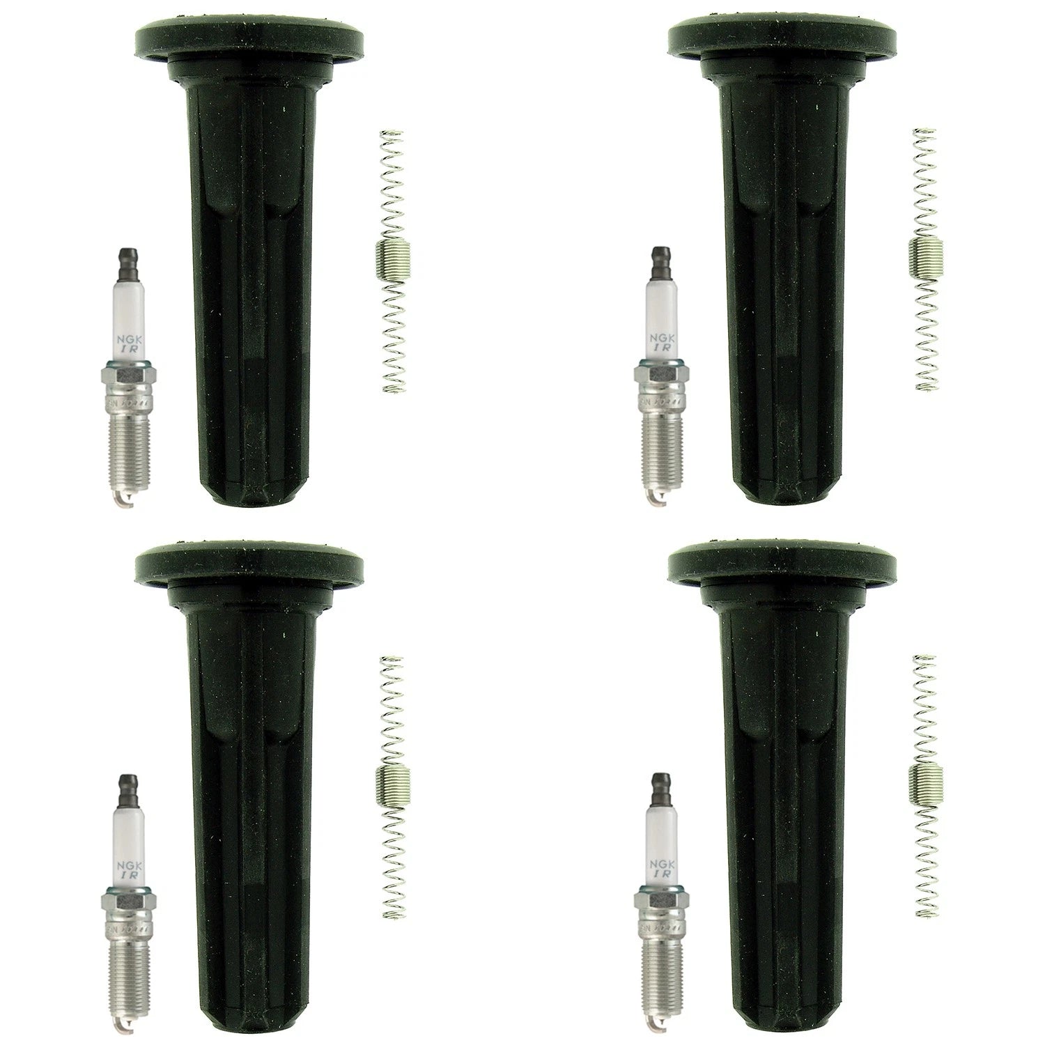 Set of 4 NGK Laser Iridium Spark Plugs & Coil Boot Kit for Canyon Colorado (2004–2012)