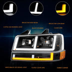 E-Shape Switchback LED DRL Headlights for Express/Savana 1500 2500 3500 (2003–2024)