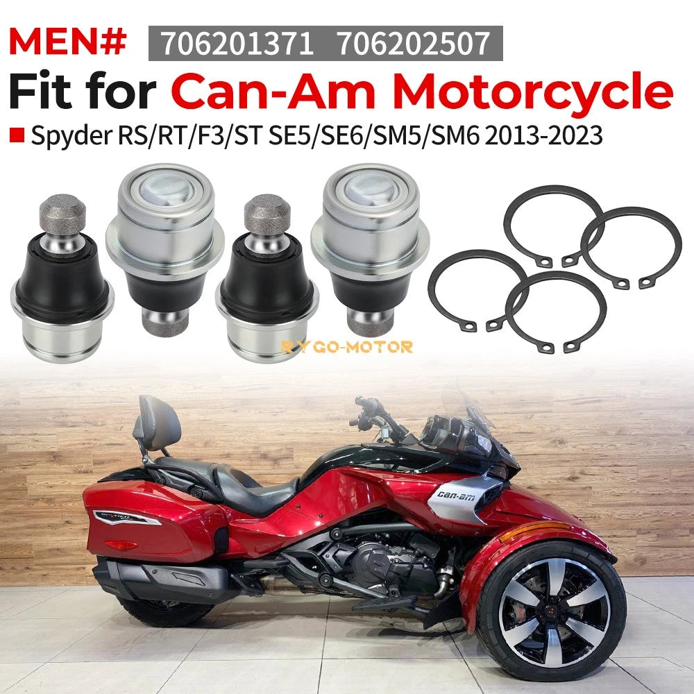 Set of 4 Front Suspension Upper Ball Joints for Can-Am Spyder (2013–2023)