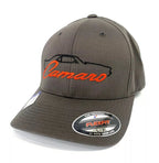 Chevy Camaro Hat Cap Gray Black Silhouette Script Emblem (2010–2015)
