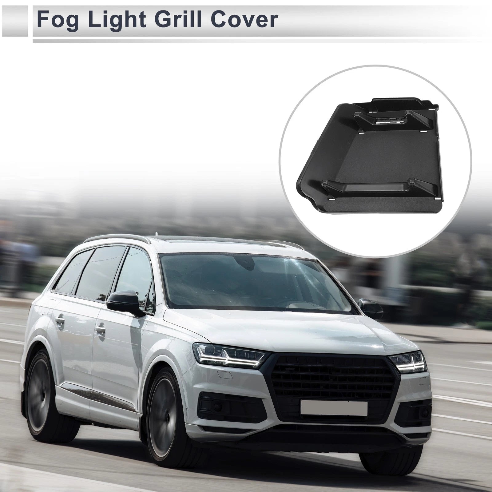 1 Pc Fog Light Grill for Audi Q7 (2016–2019) ABS Black